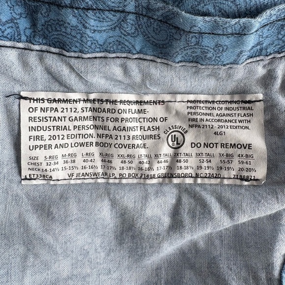 Wrangler Paisley Flame Resistant Shirt | Size XXL - Picture 10 of 11